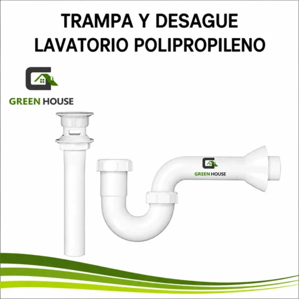 Kit Trampa Y Desague Para Lavatorio Blanco Polipropileno Pvc