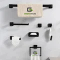 Kit De Baño Mod Camille Acero Inoxidable Negro Mate Pesado