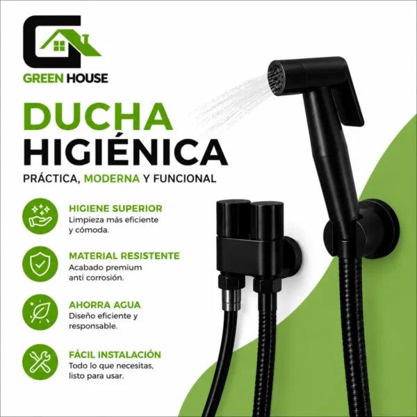 Ducha Bidet Color Negro Con Válvula De Acero Sus 304