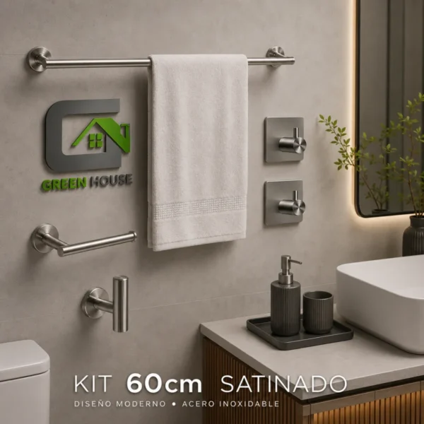Kit 5 Piezas Satinado 60cm - Acero Inoxidable Sus 304