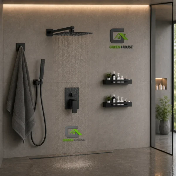 Kit De Ducha 10 Pulgadas Mod: Fransua AC010 Negro Mate