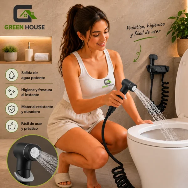 Ducha Bidet 2 Teclas Color Negro Acero Inoxidable Sus 304