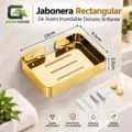 Jabonera Acero Inoxidable Color Dorado Brillante