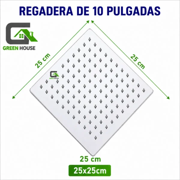 KIT DE DUCHA 10 PULGADAS ACERO INOXIDABLE CON MEZCLADORA MONOMANDO