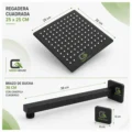 KIT DE DUCHA 10" MODELO EUROPEO 25CM ACERO INOXIDABLE + ACCESORIOS