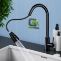 Mezcladora De Cocina Monocomando Extraible Negro Mate Pesada