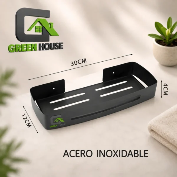 REPISA ORGANIZADOR DUCHA -COCINA NEGRO ACERO 30cm