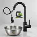 Mezcladora De Cocina Monocomando Extraible Negro Mate Pesada