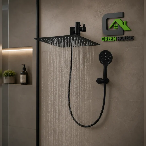KIT DE DUCHA MINIMALISTA 10 PULGADAS ACERO INOXIDABLE + ACCESORIOS