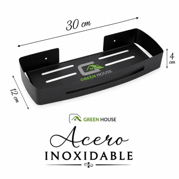 REPISA ORGANIZADOR DUCHA -COCINA NEGRO ACERO 30cm