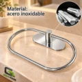 Toallero De Mano Cromado Brillante Acero Inoxidable Ovalado Con Adhesivo
