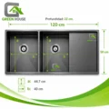 LAVADERO 2 POZAS CON REBOSE MOD: FANTASTIC 120x50cm