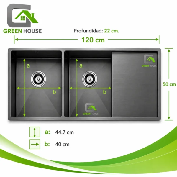 LAVADERO 2 POZAS CON REBOSE MOD: FANTASTIC 120x50cm