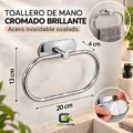 Toallero De Mano Cromado Brillante Acero Inoxidable Ovalado Con Adhesivo