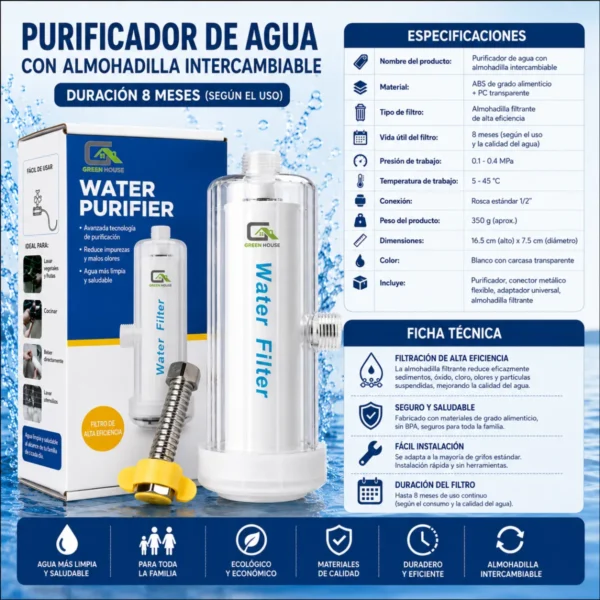 KIT PURIFICADOR DE AGUA + 1 REPUESTO ADICIONAL