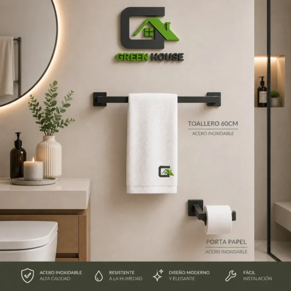 KIT DE DUCHA MINIMALISTA 10 PULGADAS ACERO INOXIDABLE + ACCESORIOS