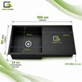 Lavadero Acero Nano Black Con Escurridor 100x50x23cm