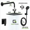 KIT DUCHA ESPAÑOLA DE ACERO 20CM + MEZCLADORA DUCHA + DUCHA TELEFONO