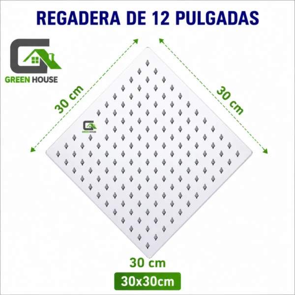 KIT DUCHA TECHO DE ACERO 12" CROMADA + MEZCLADORA DUCHA