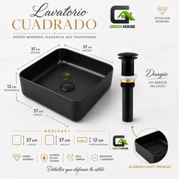 Combo Negro Mate Mod: Noche Radiante + Mezcladora Cascada Pico Ancho