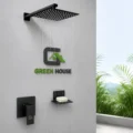 Kit De Ducha 10 Pulgadas Acero Negro Mate Con Mezcladora Monomando
