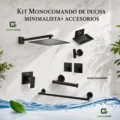 Kit Monocomando De Ducha 8 Pulgadas Con Salida Cuadrada + Accesorios