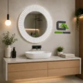 Espejo Circular Color Blanco Material Fibra De Vidrio