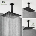 KIT DE DUCHA TECHO 12 PULGADAS ACERO NEGRO MATE