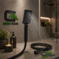 Ducha Telefono Mod.Luxury Con 3 Funciones ABS- Cuadrado Negro