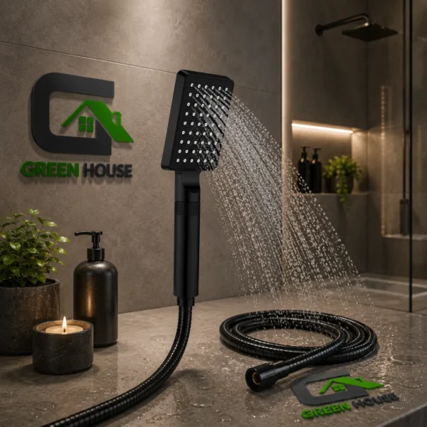 Ducha Telefono Mod.Luxury Con 3 Funciones ABS- Cuadrado Negro