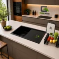 Lavadero Acero Nano Black Con Escurridor 100x50x23cm