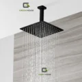 KIT DE DUCHA TECHO 8 PULGADAS ACERO NEGRO MATE