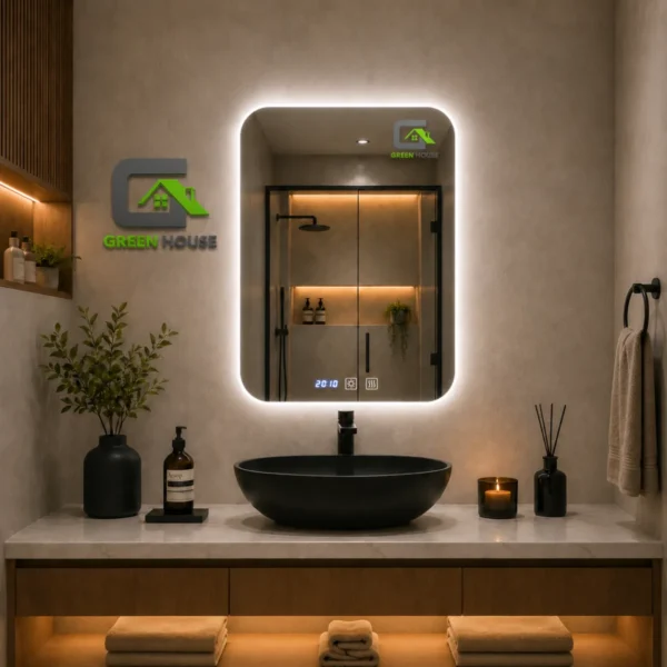 Espejo Inteligente Modelo U-ITALA – Led Antiempaño + Reloj 60x80cm