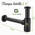 Trampa Botella Sifon Color Negro Mate Acero