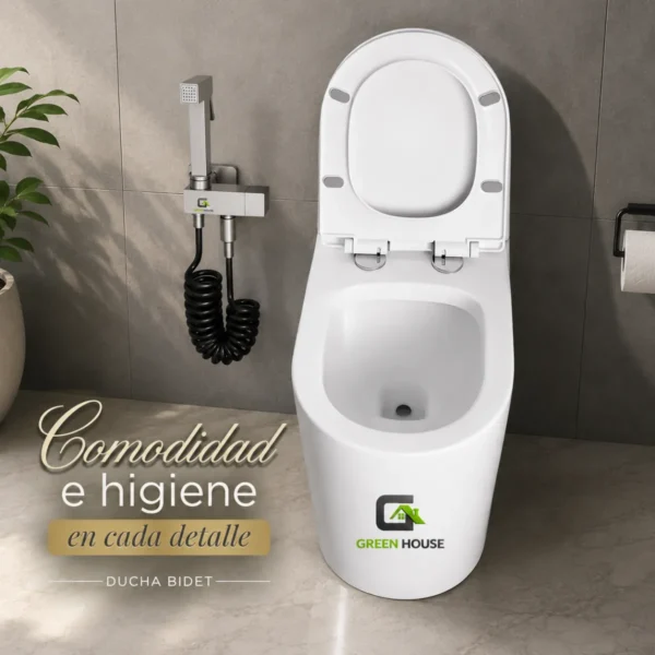 Inodoro Blanco Con Sifon Una Pieza Modelo Tornado + Ducha Bidet