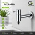 Griferia Pesado Llave Pared Para Lavatorio - Jardin Cromado Brillante