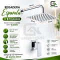 Kit De Ducha 8 Pulgadas Acero Cromado Con Llave Agua Fria
