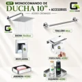 Kit De Ducha 10" Con Accesorios De Baño Acero Inoxidable Cromado