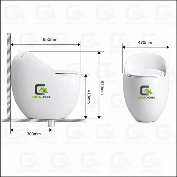 Inodoro De Lujo One Piece Blanco Huv-1024 + Ducha Bidet  Acero Cromado