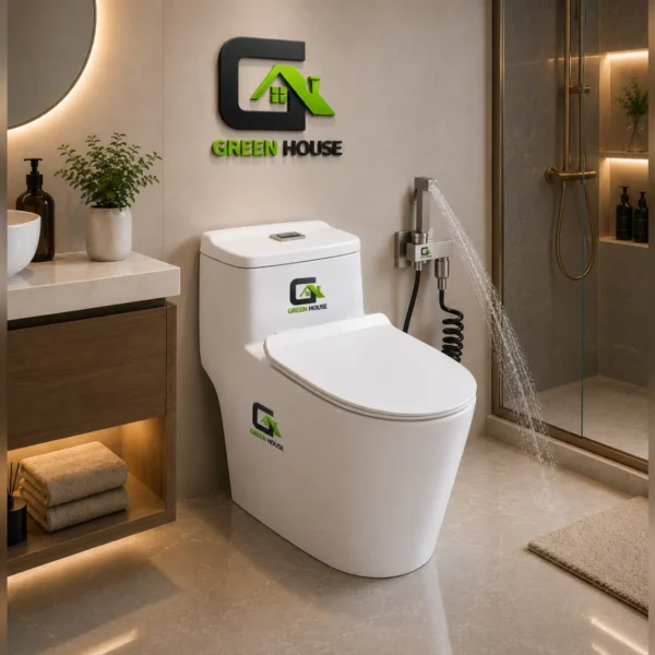 Inodoro Blanco Con Sifon Una Pieza Modelo Tornado + Ducha Bidet