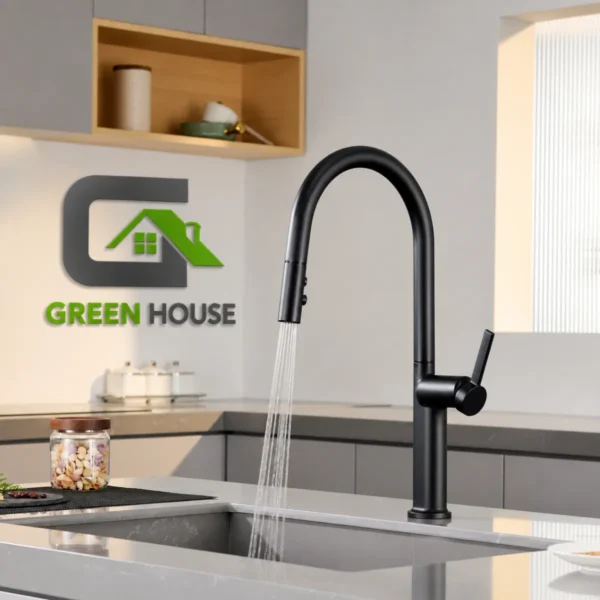Mezcladora Extraíble Mod. Cuello de Cisne Acero Inoxidable SUS 304 – Negro Mate