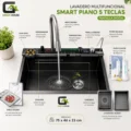 Lavadero 75x46 Multifuncional Smart Piano 5 Teclas Pantalla Digital