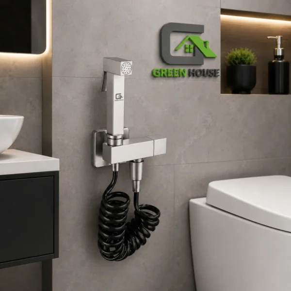 Inodoro De Lujo One Piece Blanco Huv-1024 + Ducha Bidet  Acero Cromado