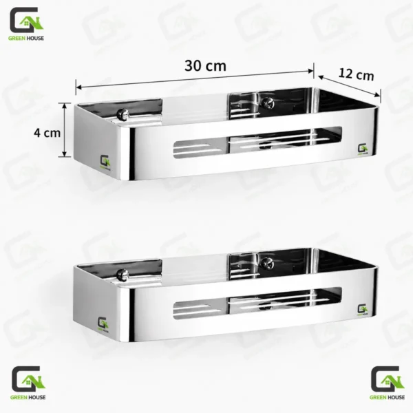Pack 2 Repisas Cromado Brillante Acero Inoxidable Organiza Baño o Cocina