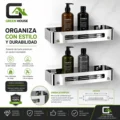 Pack 2 Repisas Cromado Brillante Acero Inoxidable Organiza Baño o Cocina