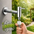 Griferia Pesado Llave Pared Para Lavatorio - Jardin Cromado Brillante