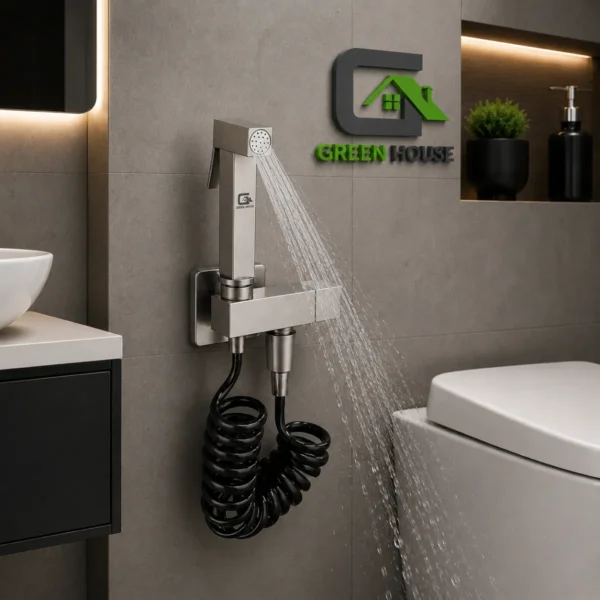 Inodoro De Lujo One Piece Blanco Huv-1024 + Ducha Bidet  Acero Cromado