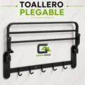 Toallero Con Repisa Plegable Acero Inoxidable Sus 304 Negro Mate