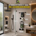 kit Minimalista Techo 12"+Ducha Tina y Accesorios Acero Inoxidable