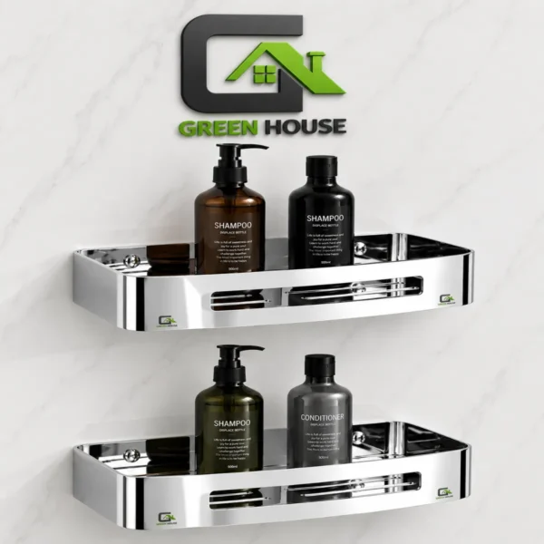 Pack 2 Repisas Cromado Brillante Acero Inoxidable Organiza Baño o Cocina